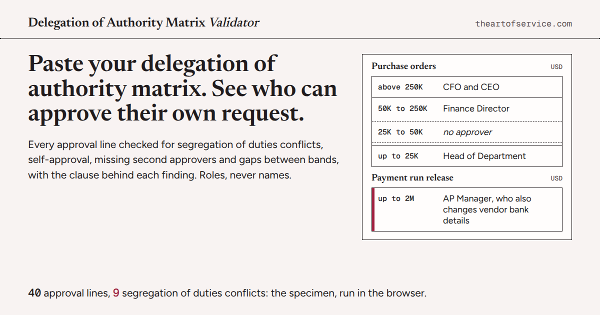 Delegation of Authority Matrix Validator social card