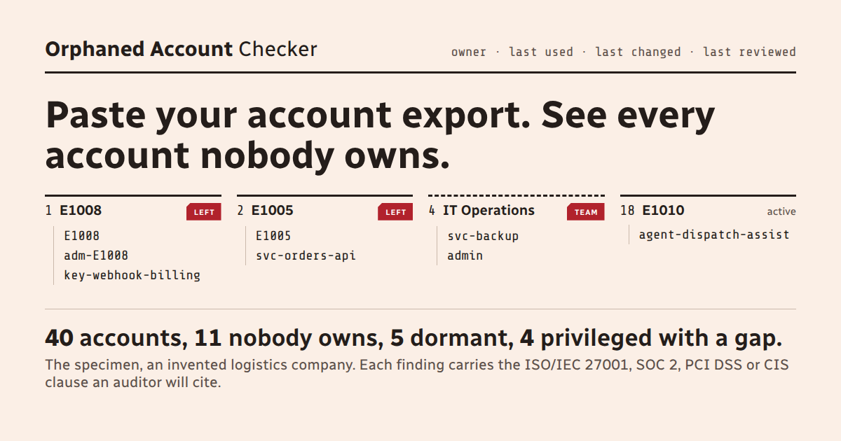 Orphaned Account Checker social card